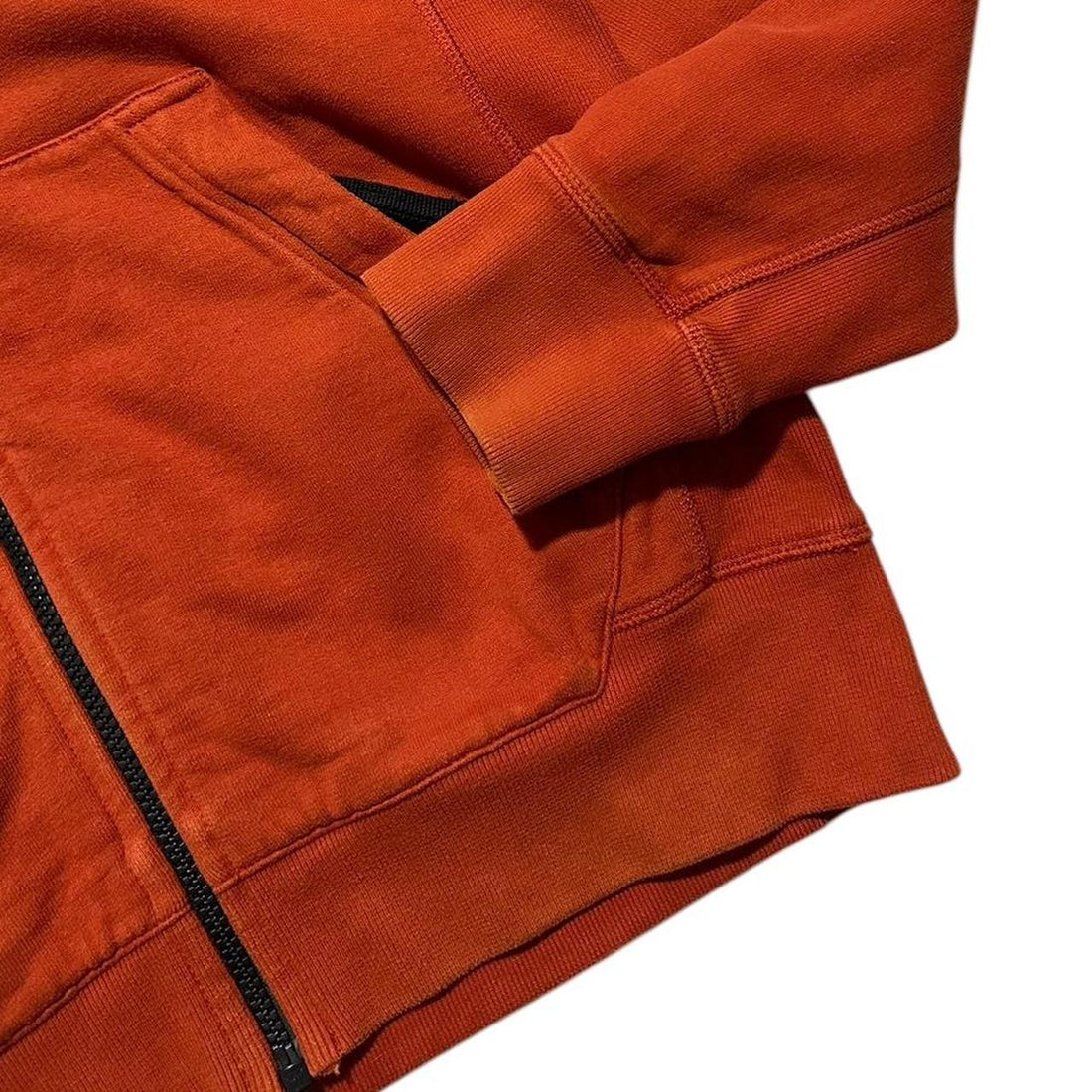 Stone Island Full Zip Orange Hoodie