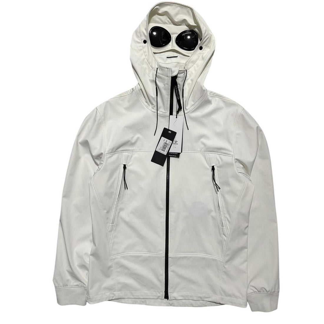 CP Company White Soft Shell Goggle Jacket