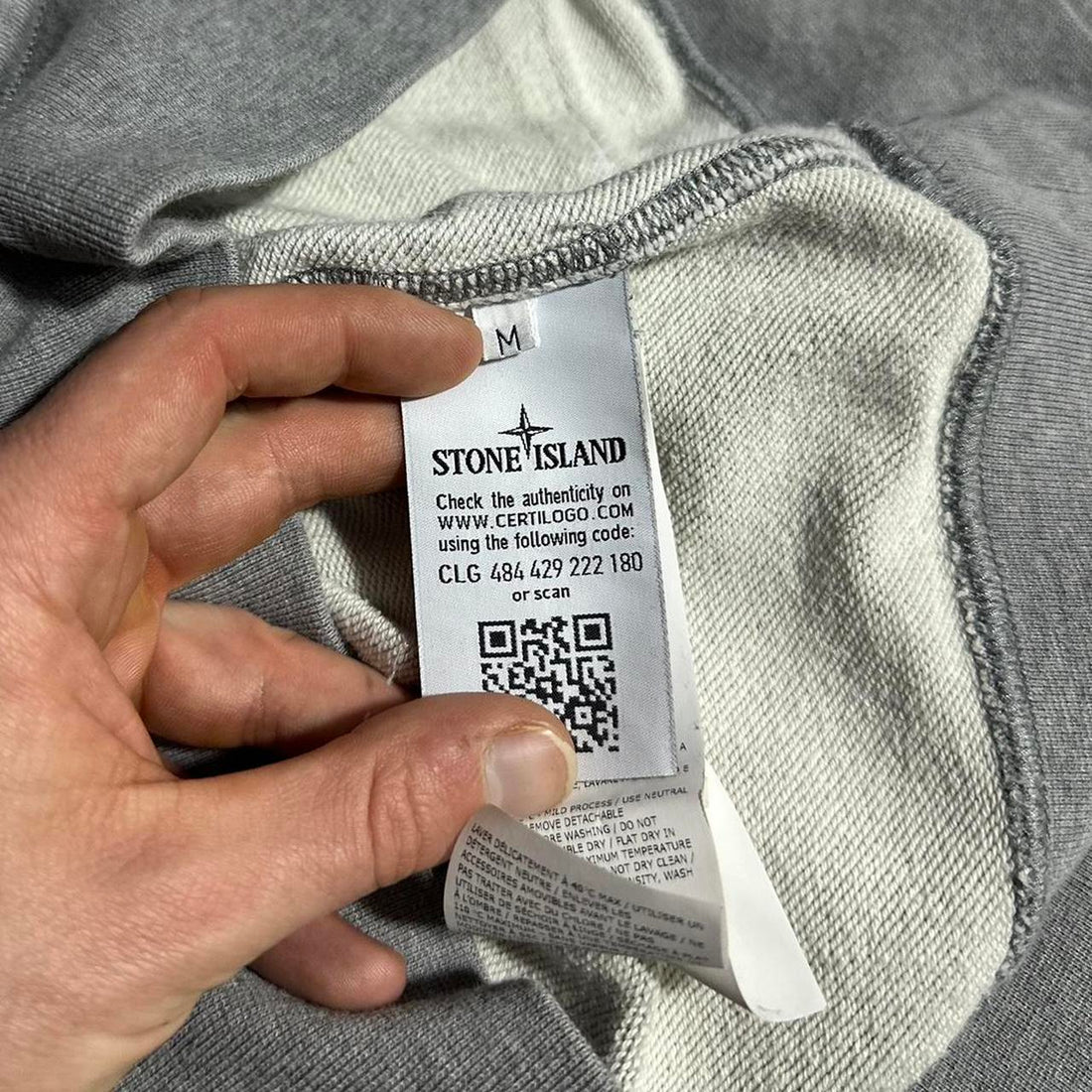 Stone Island Grey Pullover Hoodie