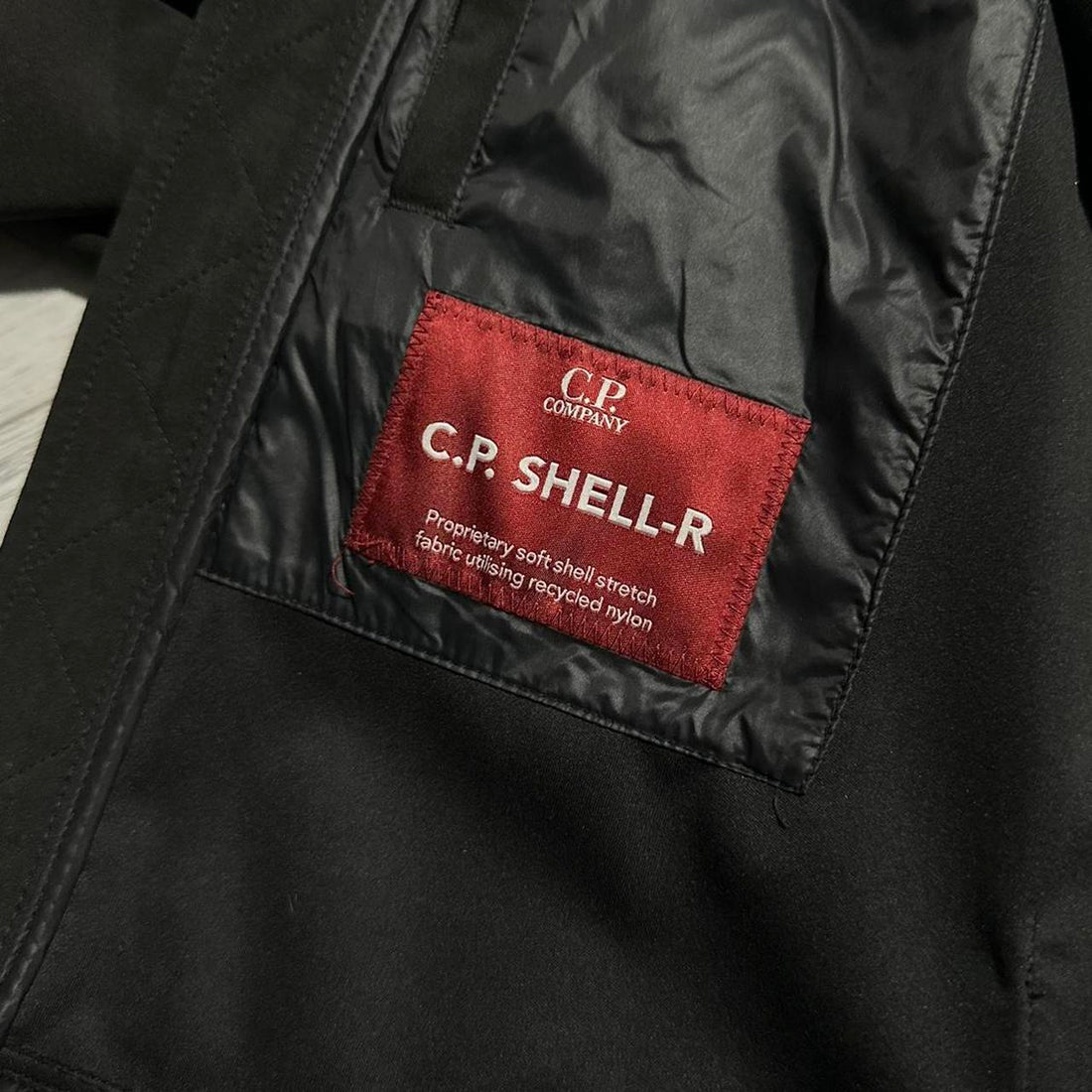 CP Company Black Soft Shell Goggle Jacket
