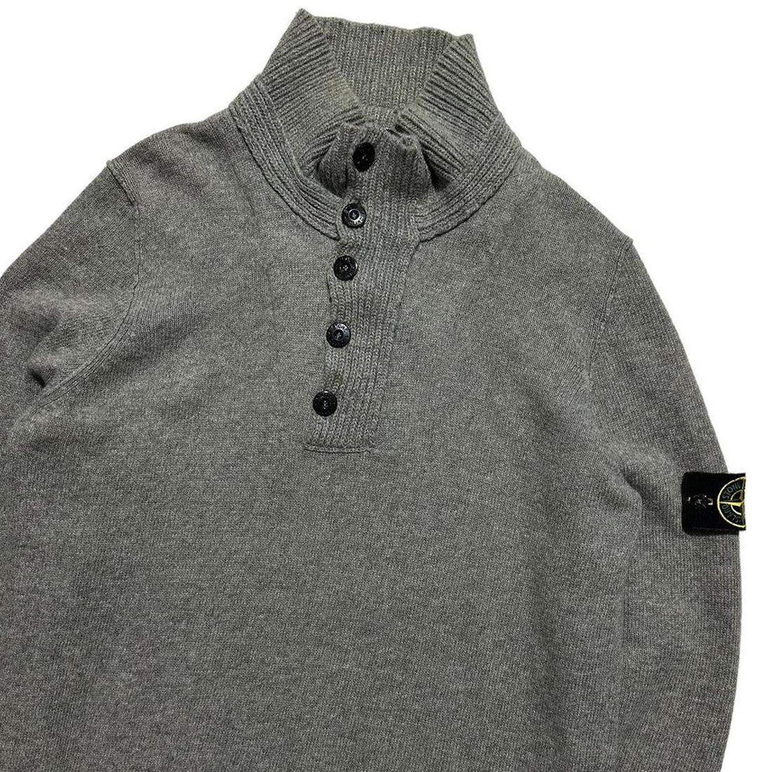 Stone Island Grey Wool Quarter Zip
