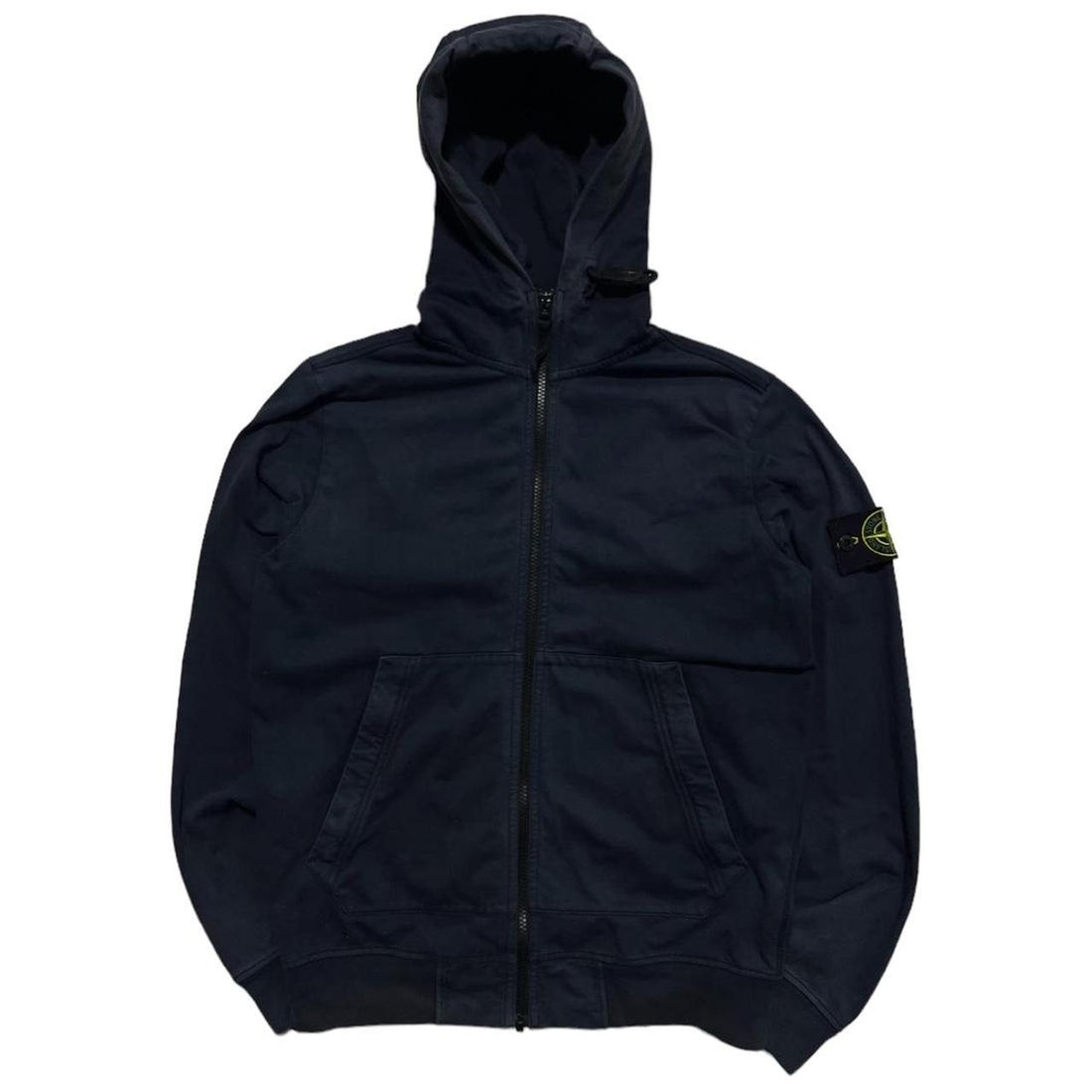 Stone Island navy zip up hoodie