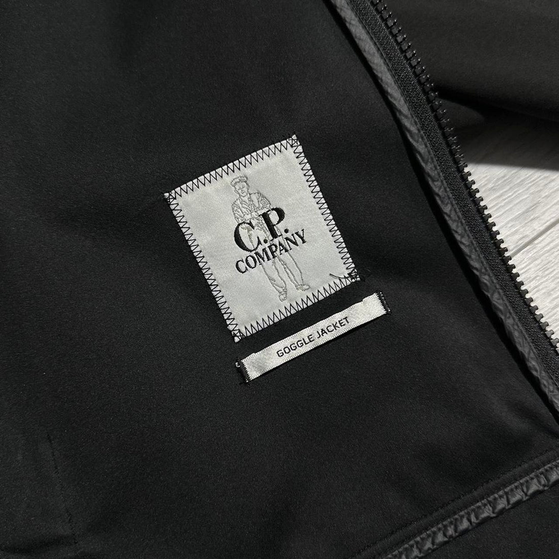 CP Company Black Soft Shell Goggle Jacket
