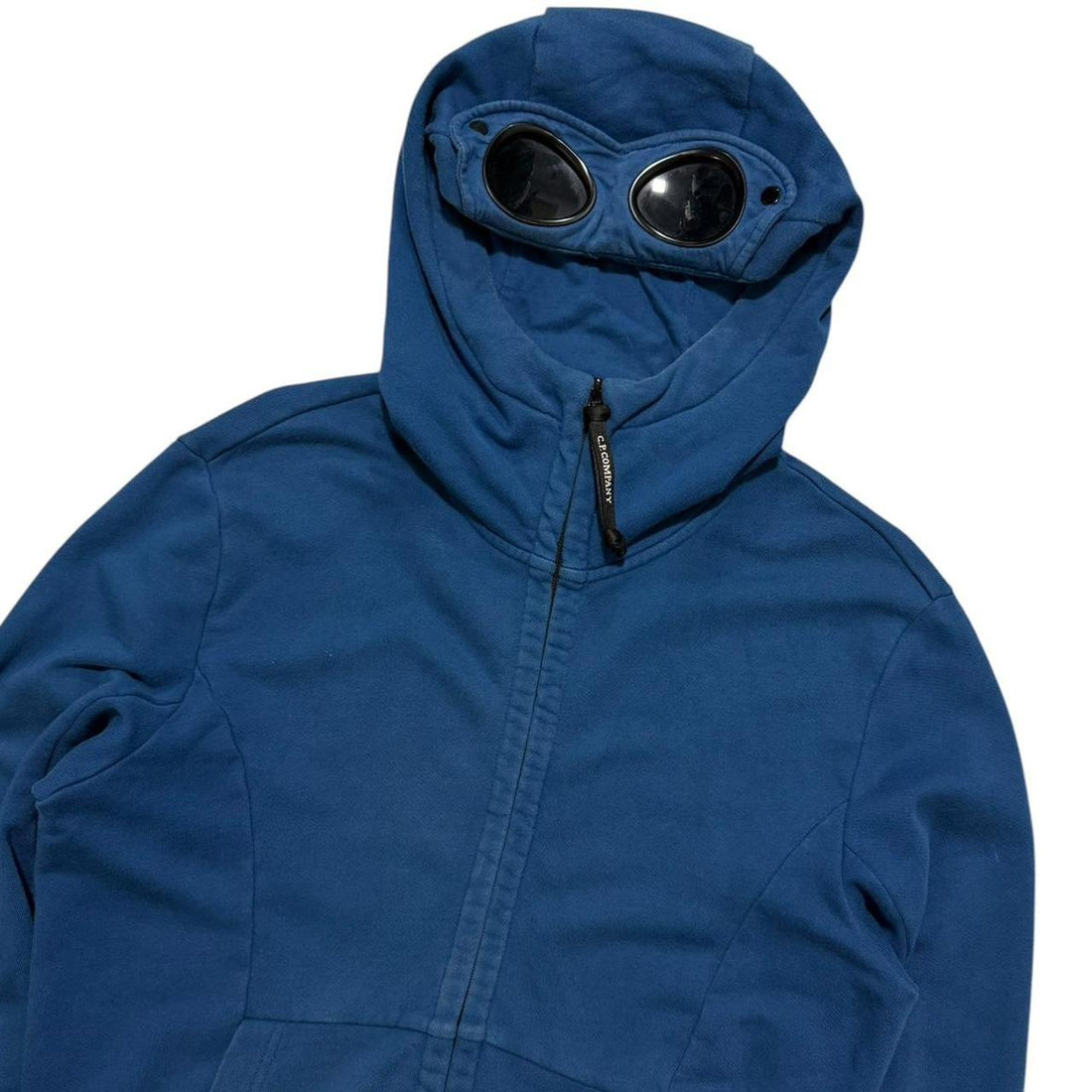 CP Company Blue Full Zip Goggle Hoodie