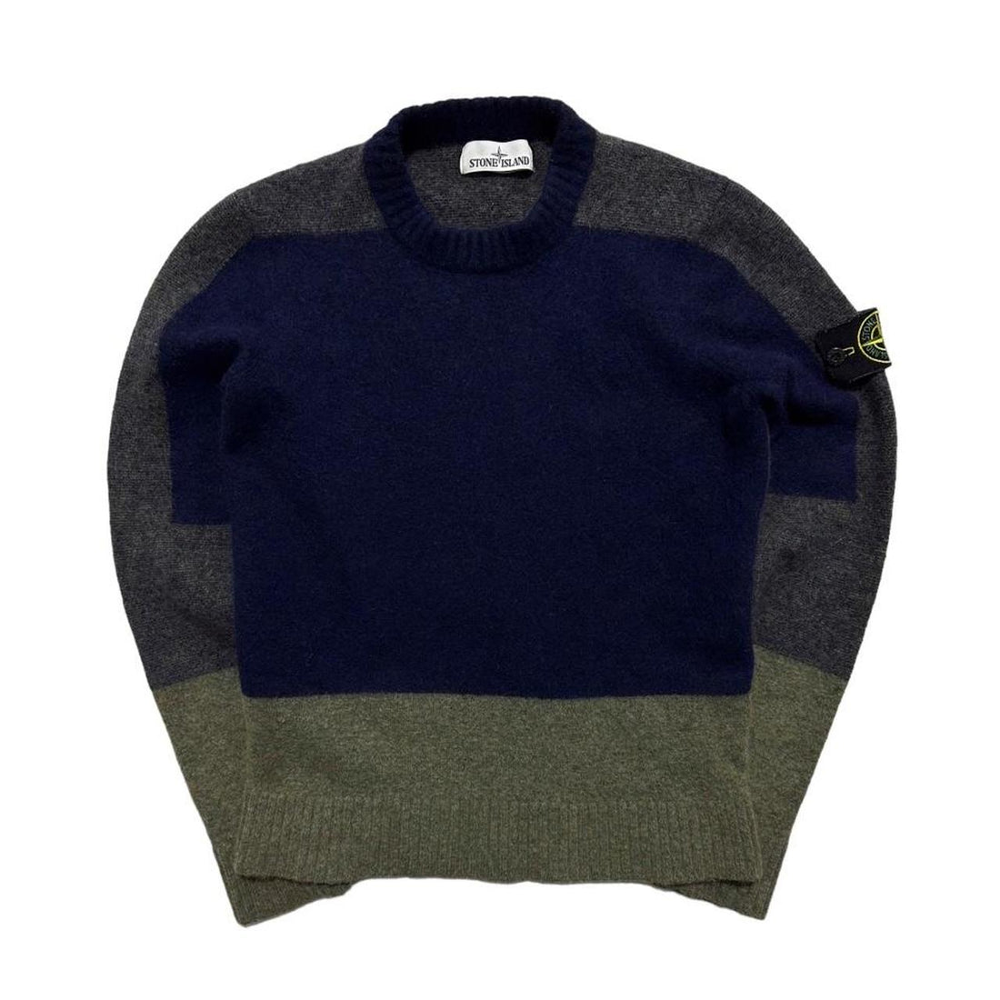 Stone Island Wool Colour Block Crewneck