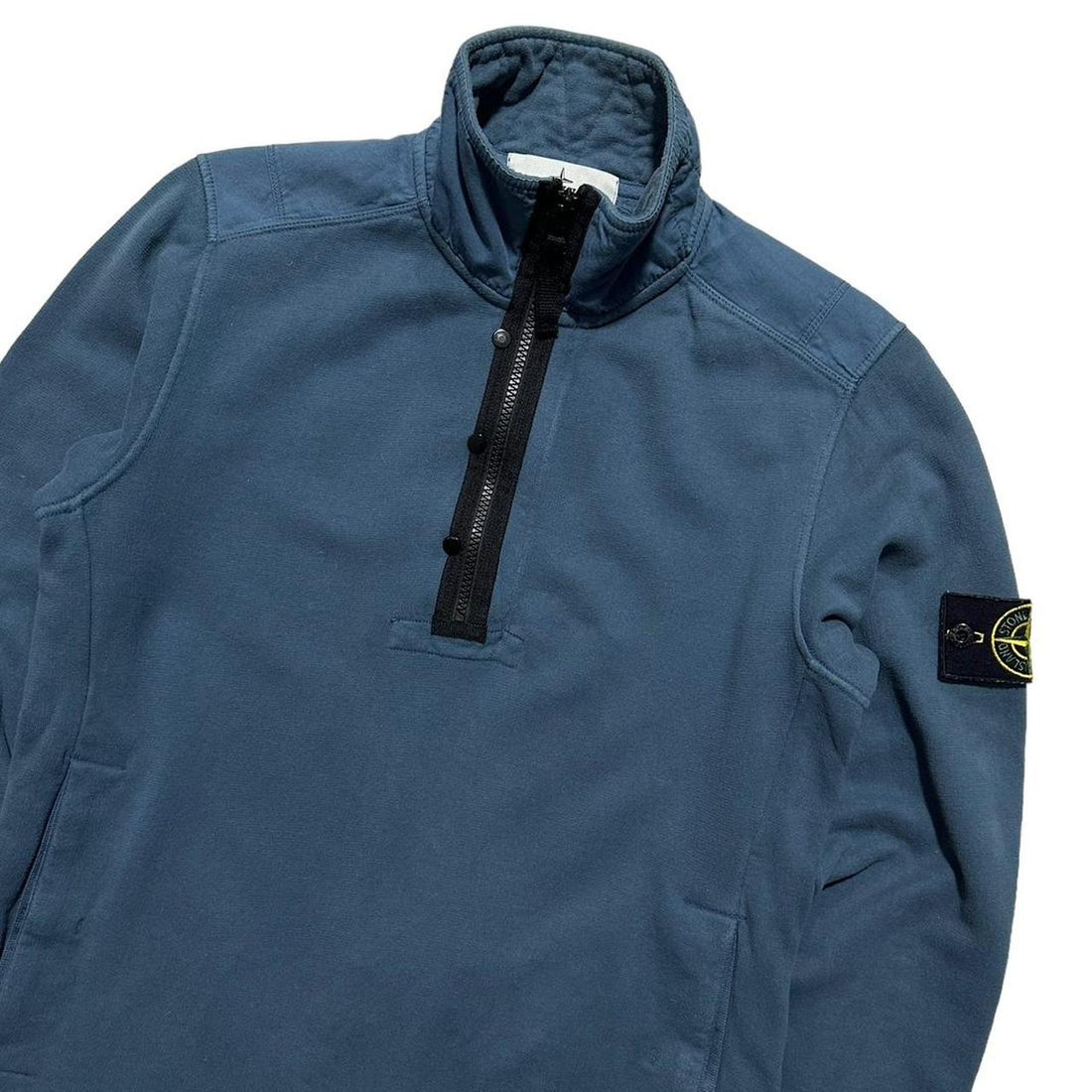 Stone Island Blue Quarter Zip Pullover