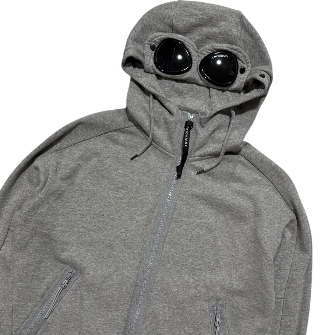 CP Company Grey Full Zip Goggle Hoodie