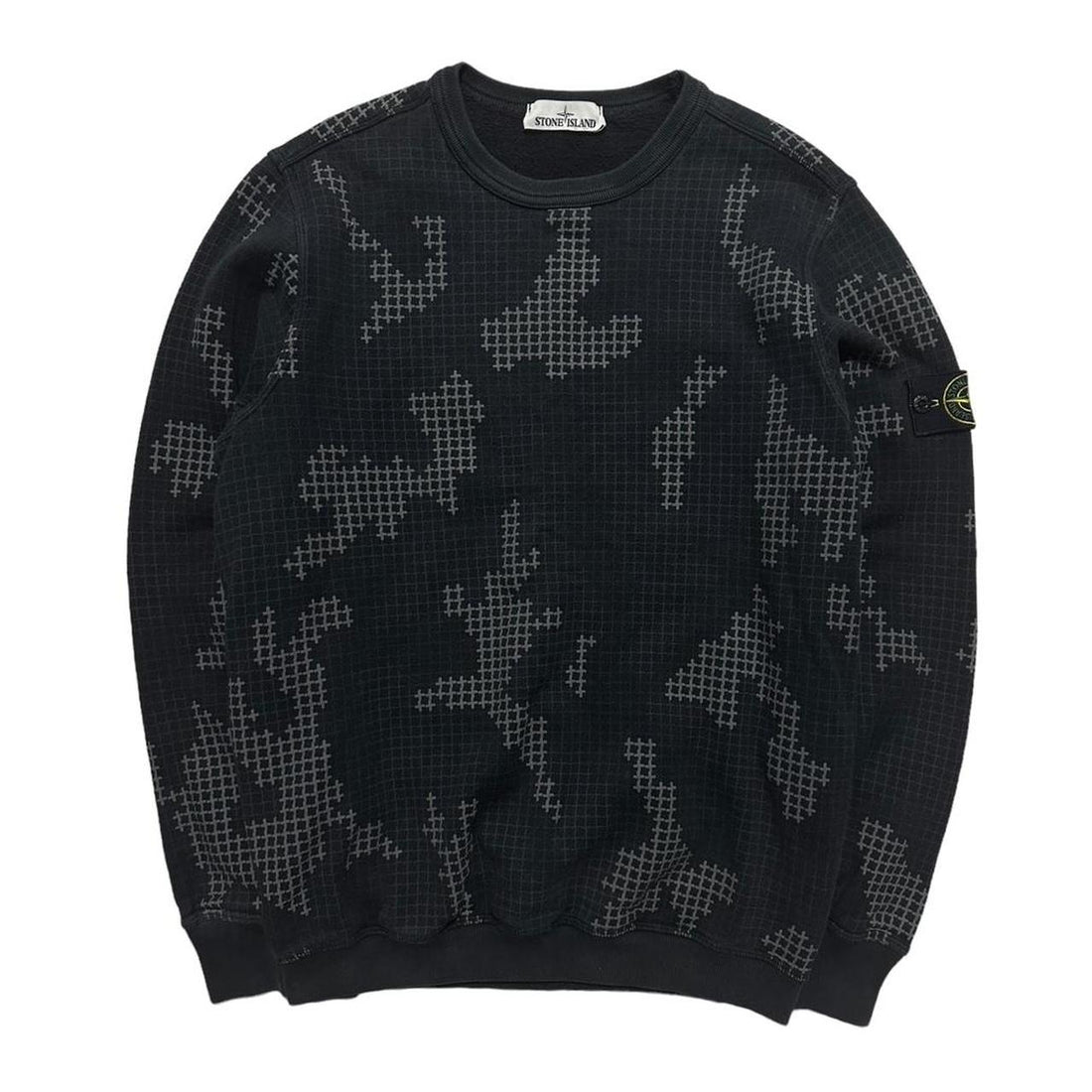 Stone Island Grid Camo Pullover Crewneck