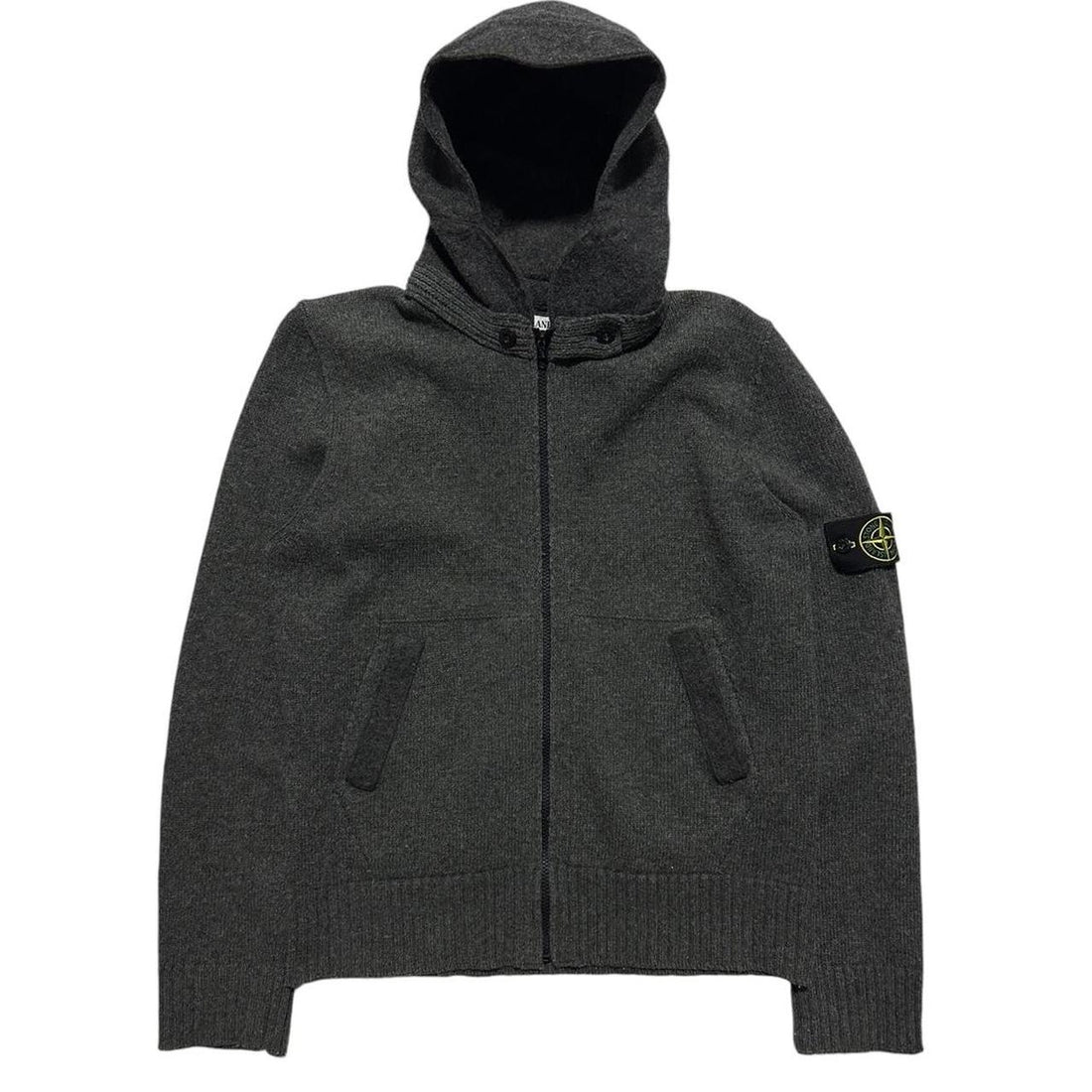 Stone Island Wool Zip Up Hoodie