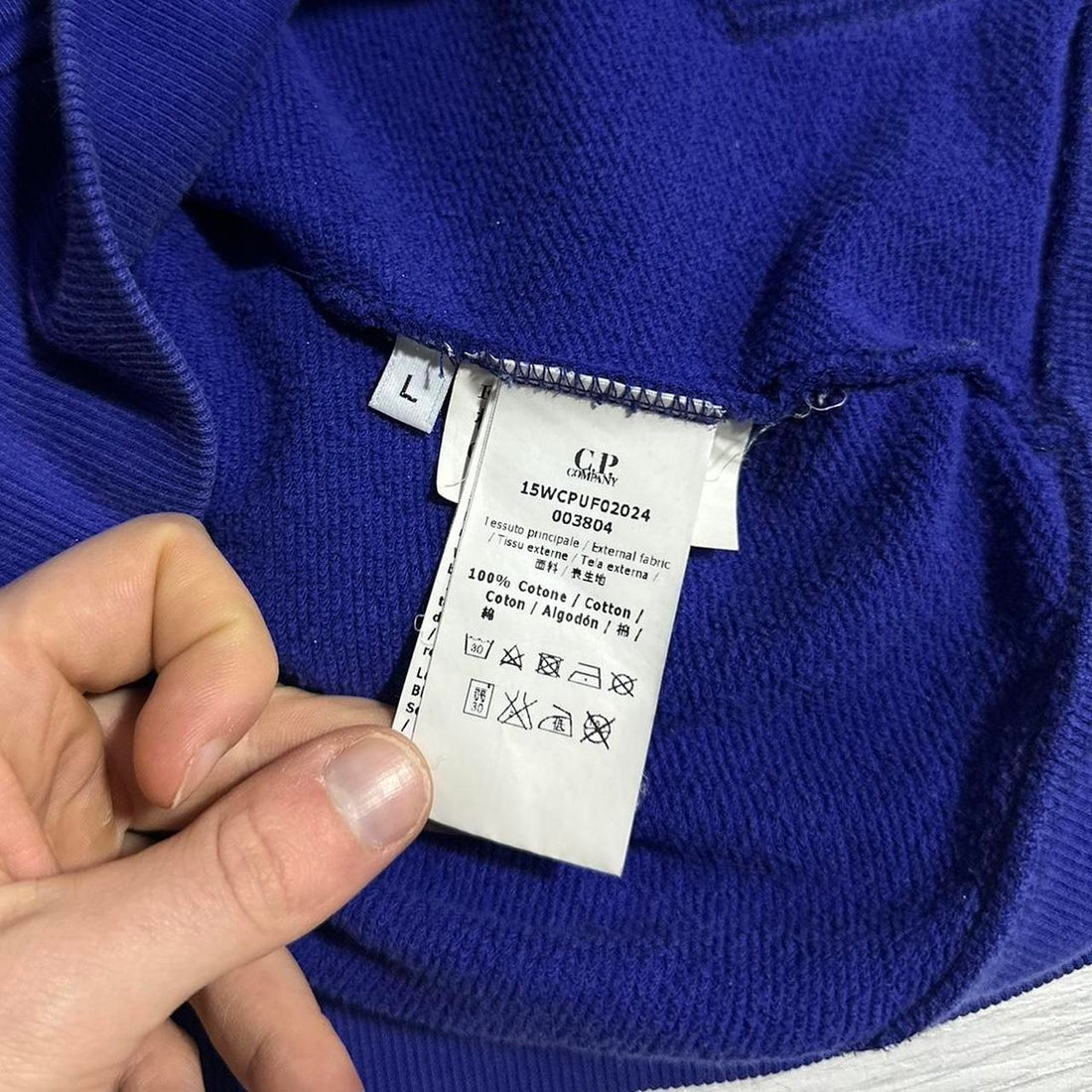 CP Company Blue Full Zip Goggle Hoodie