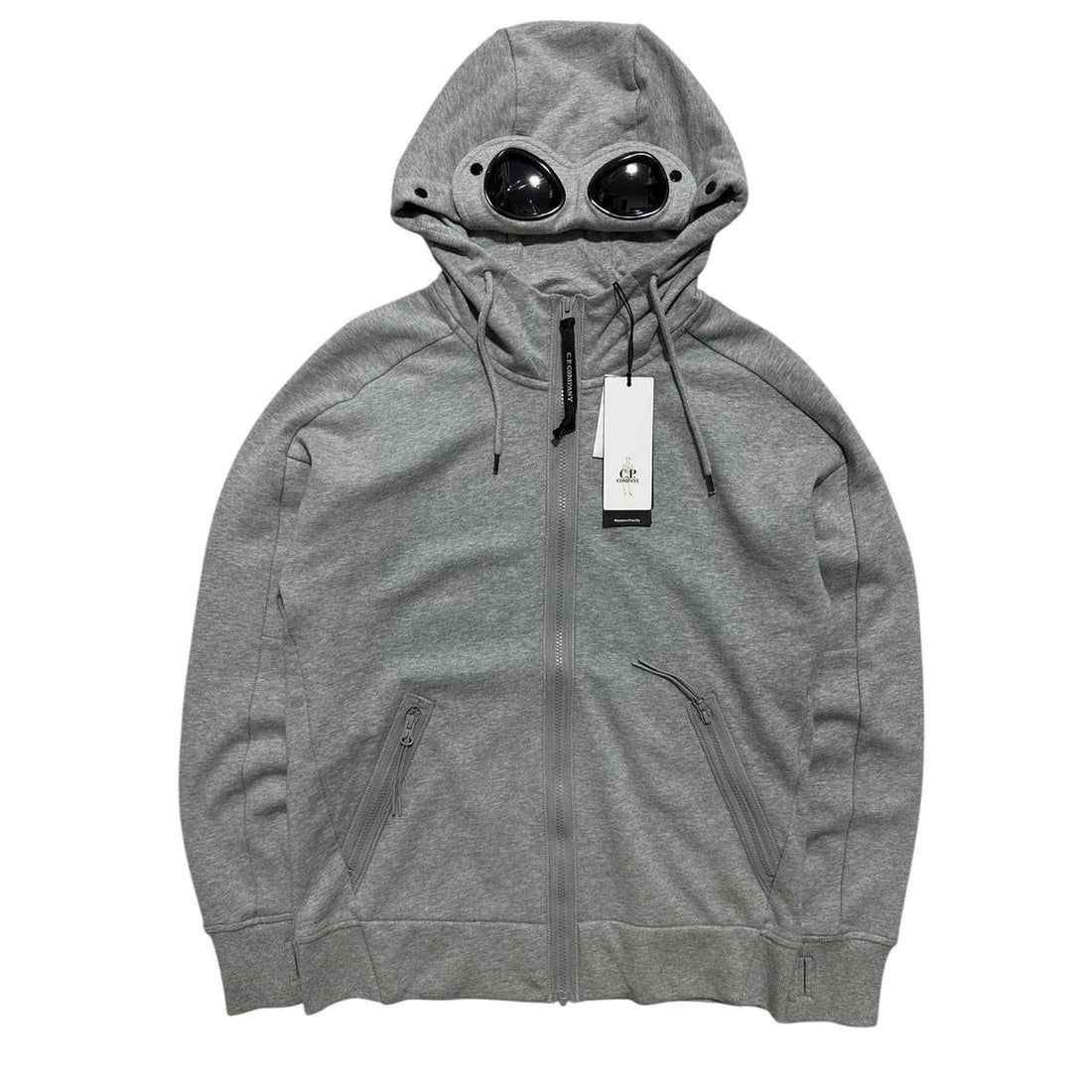 CP Company Grey Full Zip Goggle Hoodie