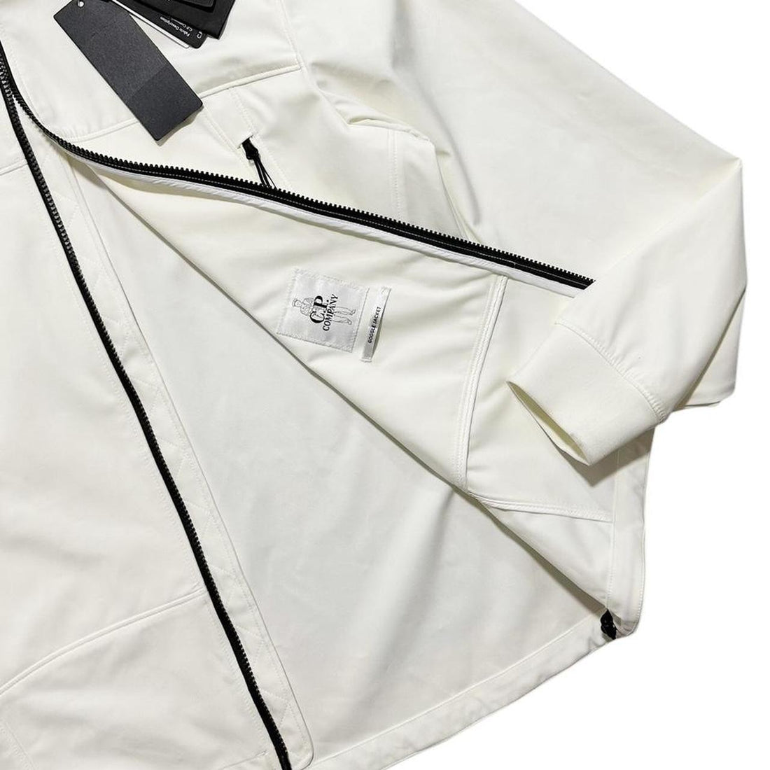 CP Company White Soft Shell Goggle Jacket