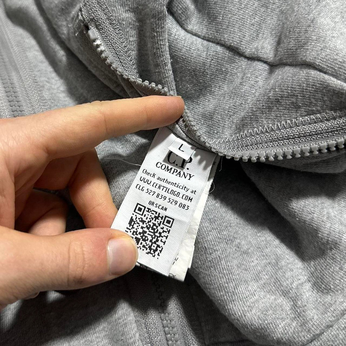CP Company Grey Full Zip Goggle Hoodie