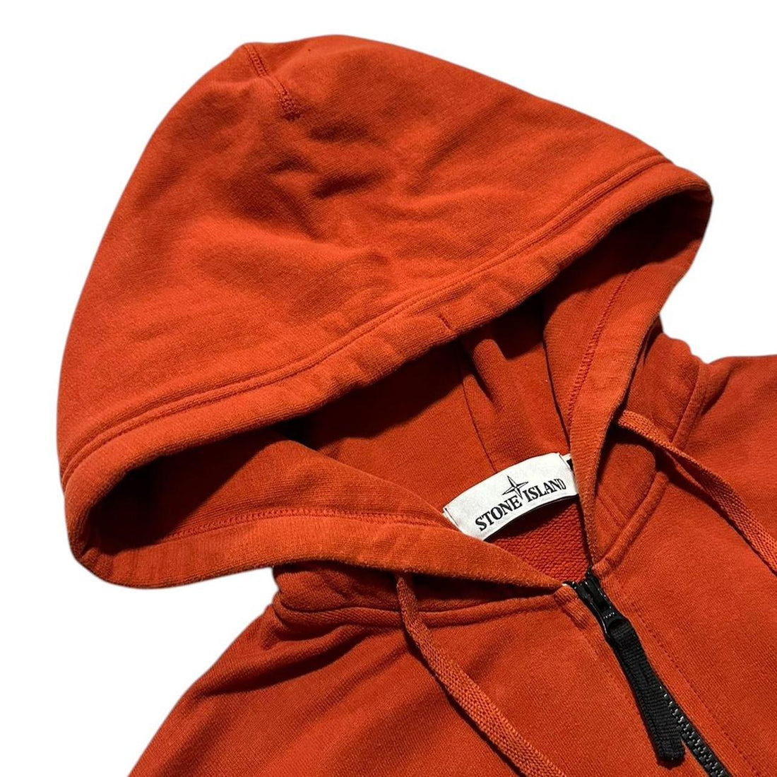 Stone Island Full Zip Orange Hoodie