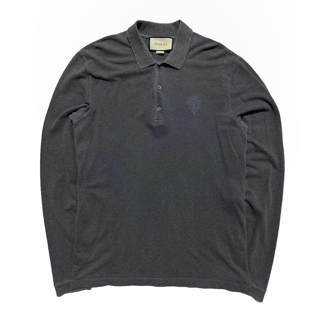 Gucci Long Sleeve Grey Polo Top