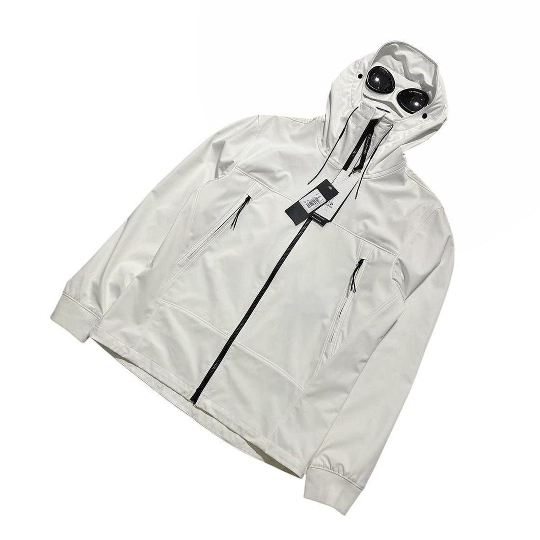 CP Company White Soft Shell Goggle Jacket