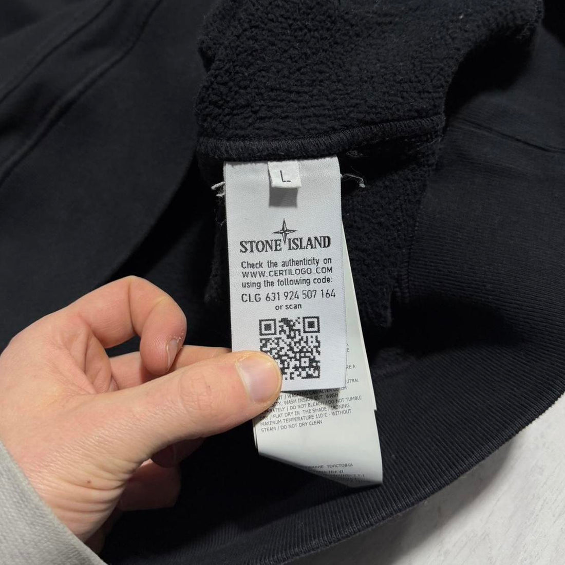 Stone Island Black Pullover Hoodie