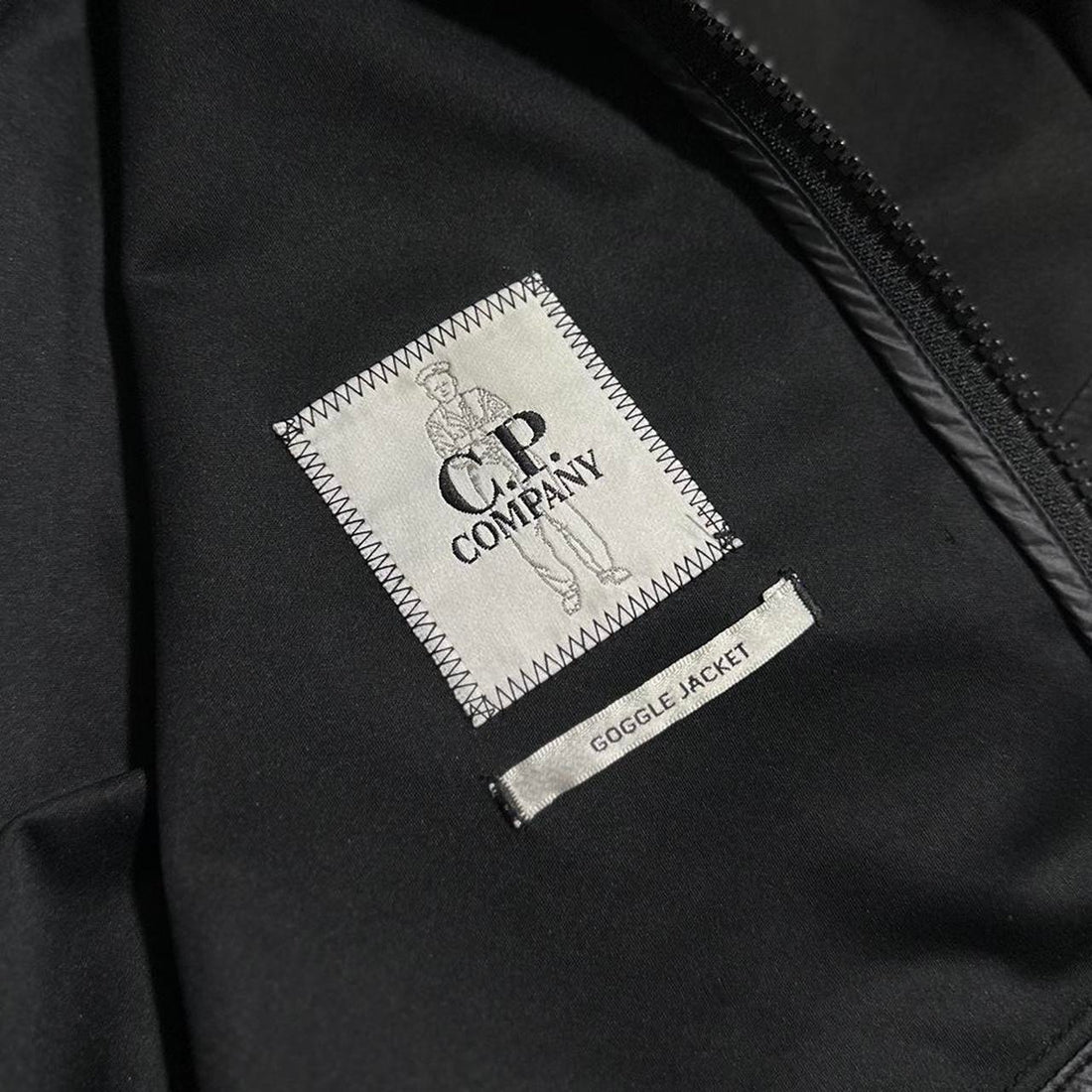 CP Company Black Soft Shell Goggle Jacket