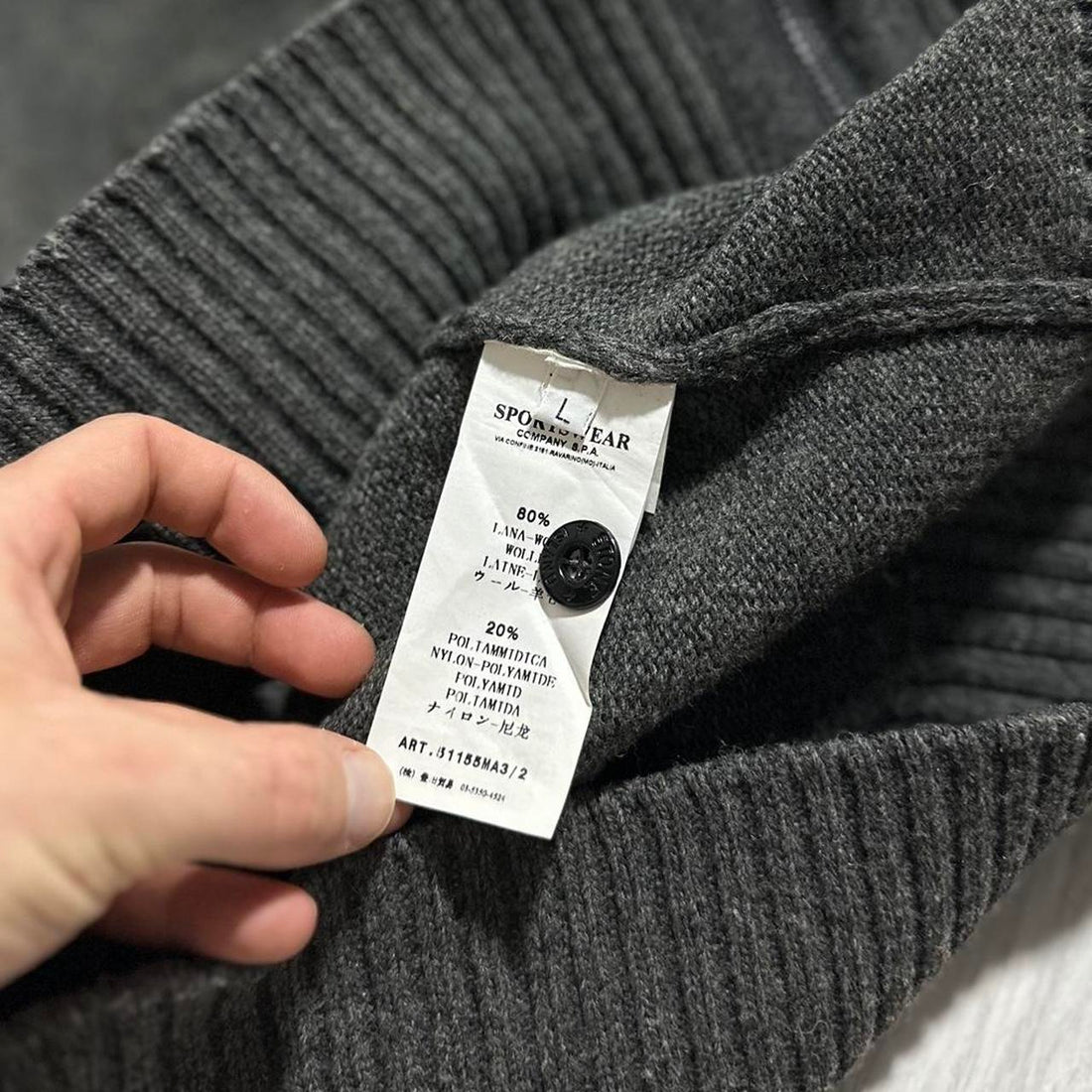 Stone Island Wool Zip Up Hoodie