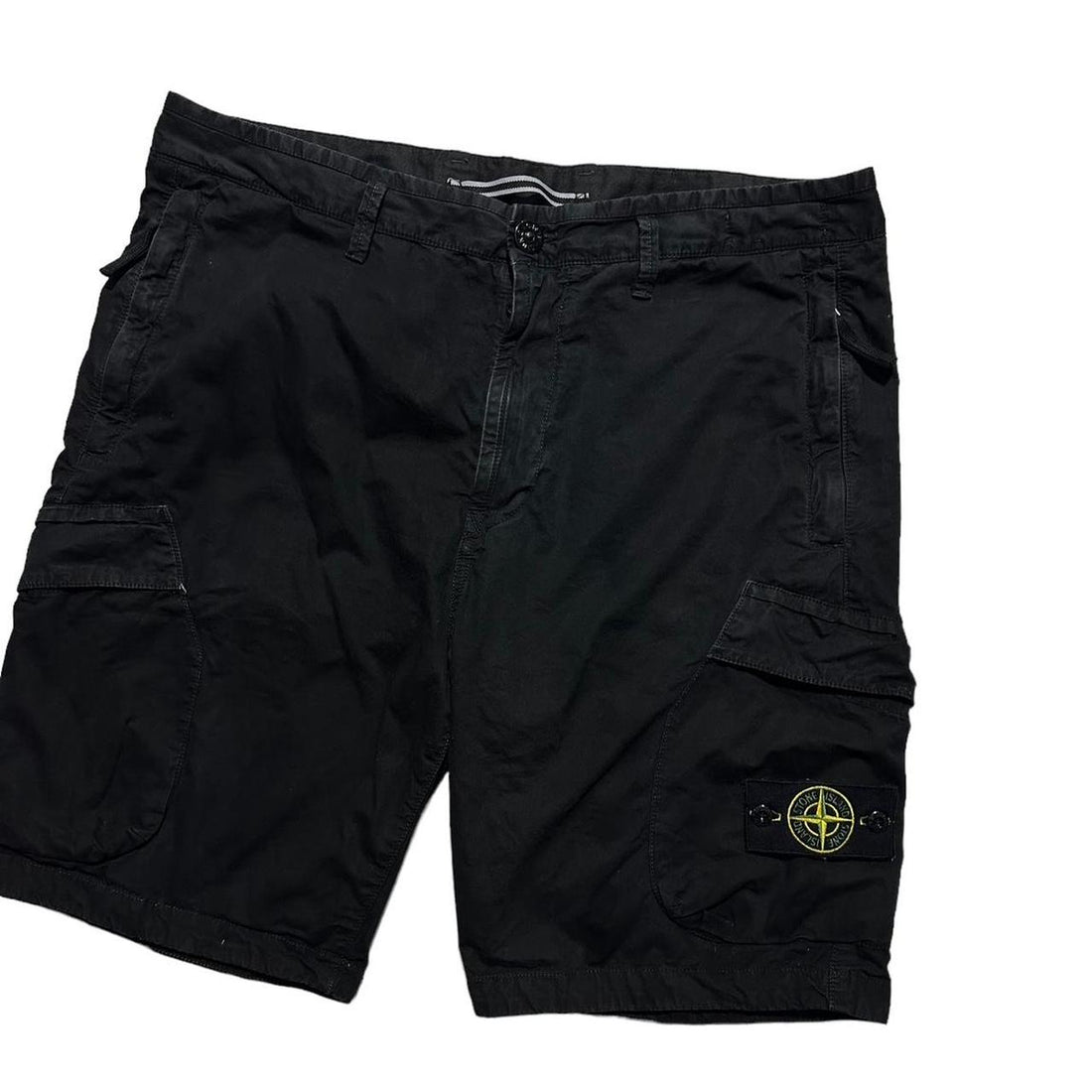 Stone Island Black Canvas Cargo Shorts