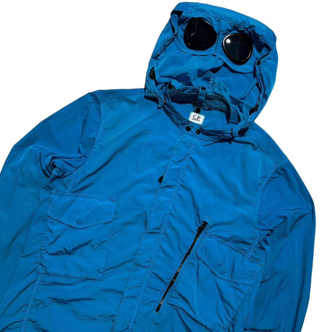 CP Company Blue Chrome Nylon Goggle Jacket