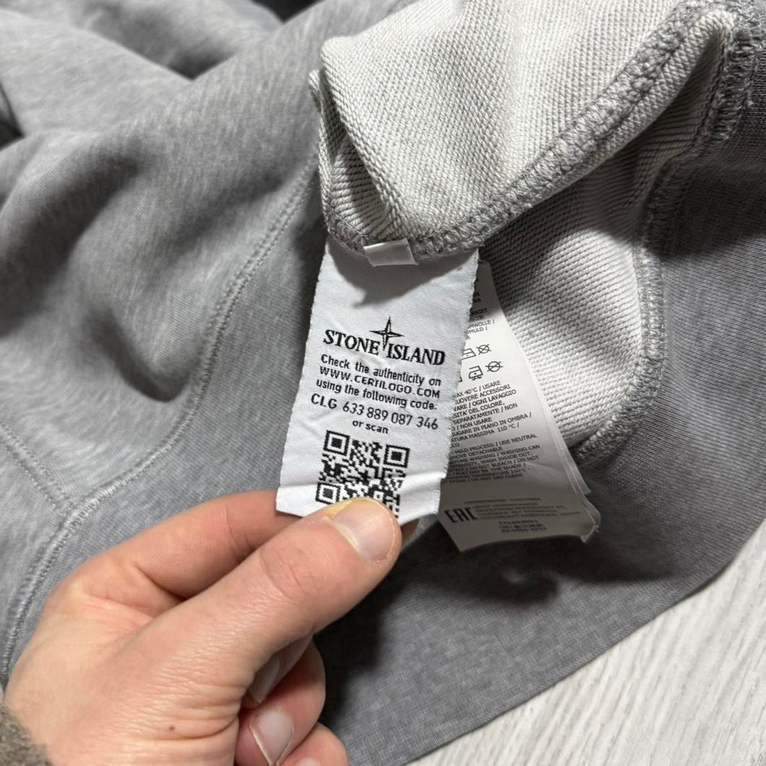 Stone Island Grey Pullover Crewneck