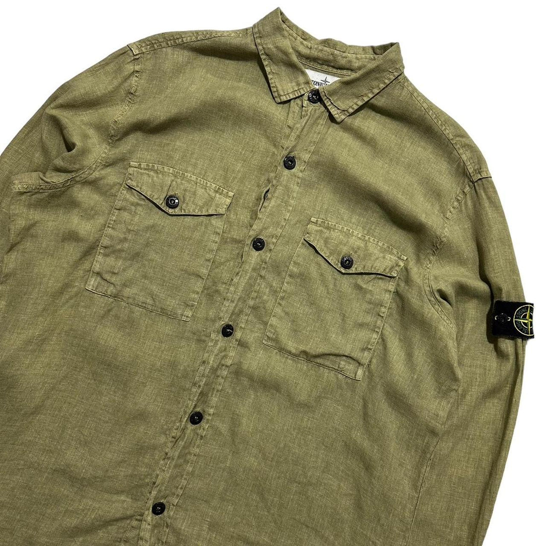 Stone Island Green Linen Shirt
