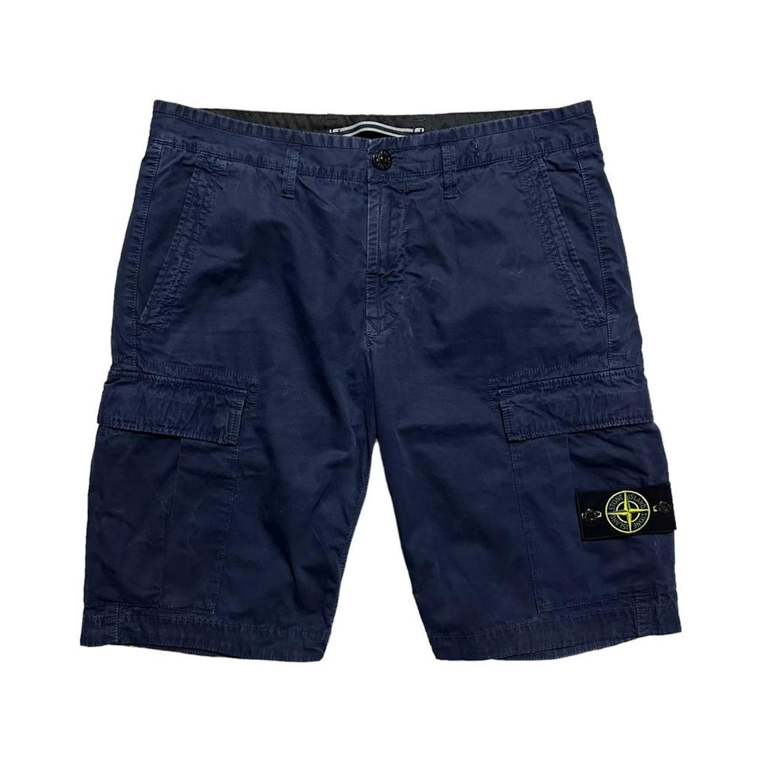 Stone Island Blue Canvas Cargo Shorts