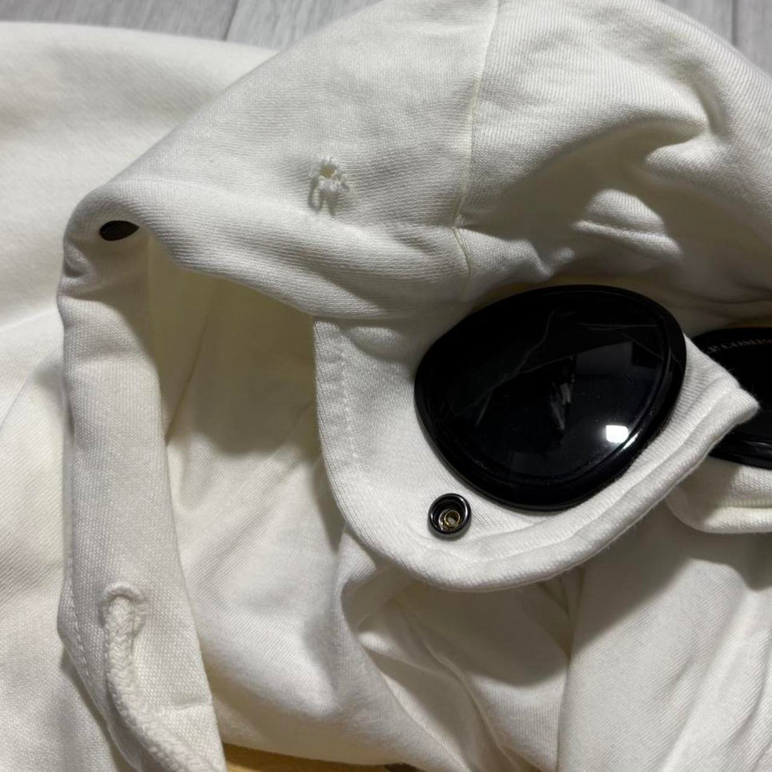 CP Company White Full Zip Goggle Hoodie