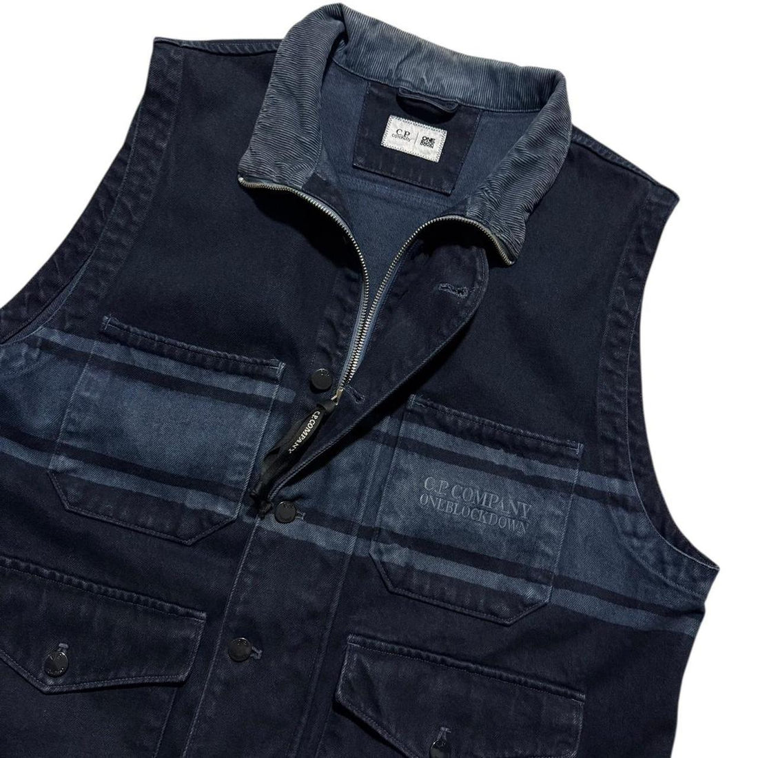 CP Company One Block Down Denim Vest