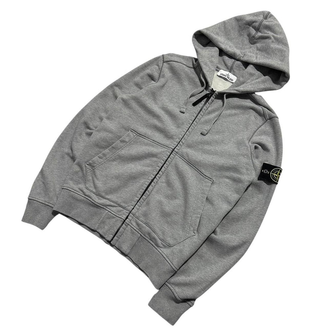 Stone Island Grey Full Zip Hoodie