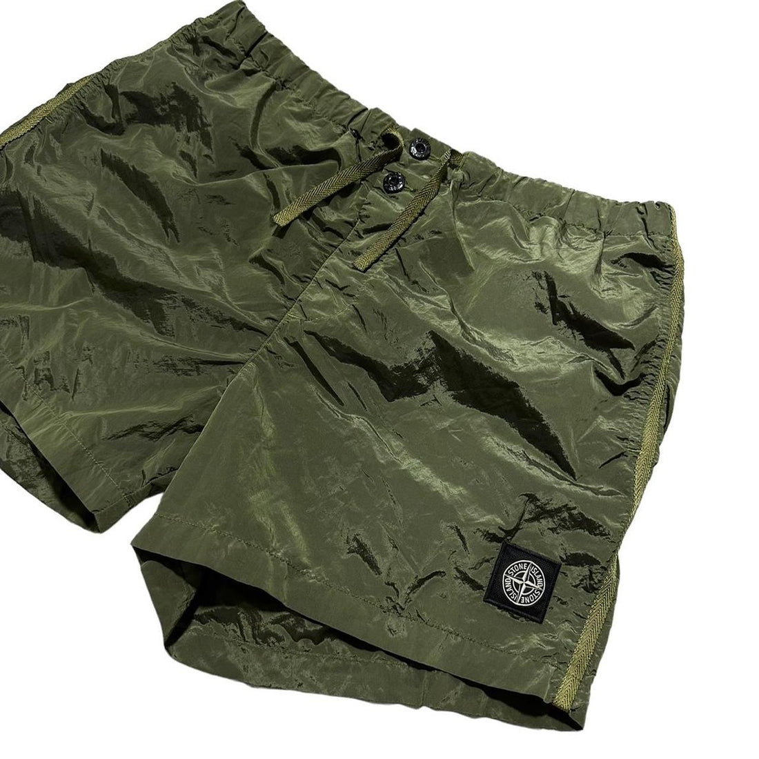 Stone Island Green Nylon Swim Trunks