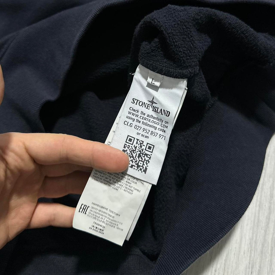 Stone Island Dark Blue Pullover Hoodie