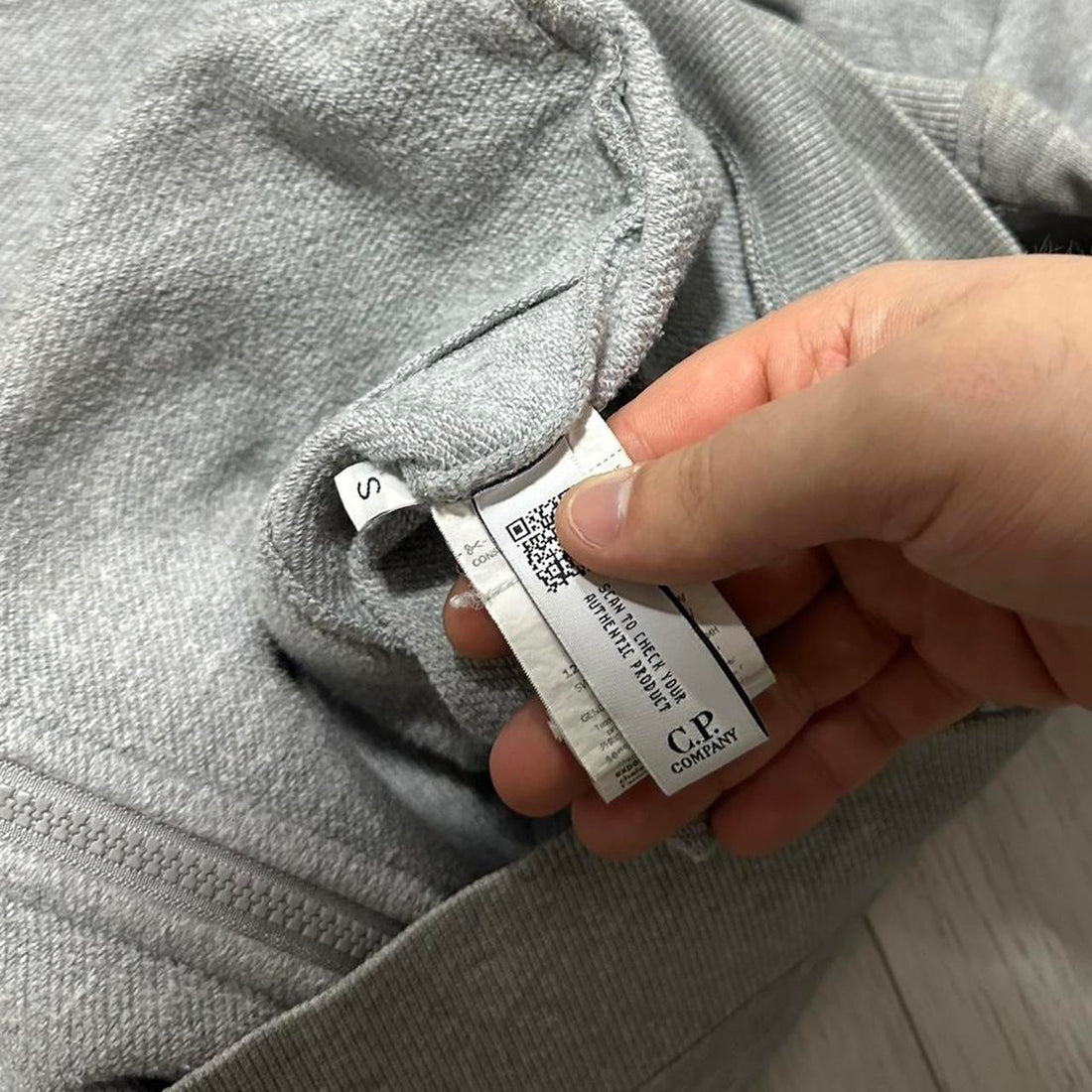 CP Company Grey Full Zip Goggle Hoodie