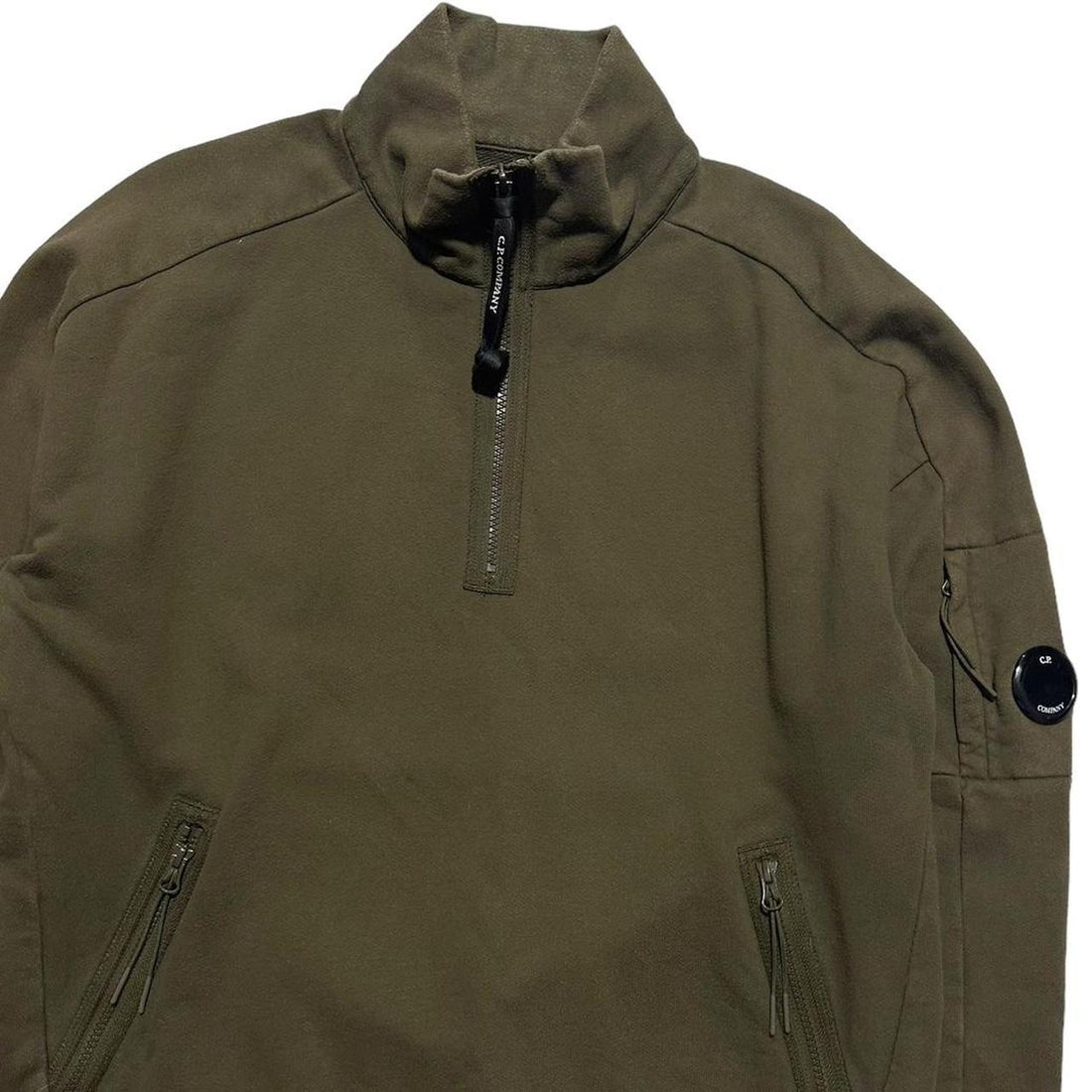CP Company Green Quarter Zip Pullover