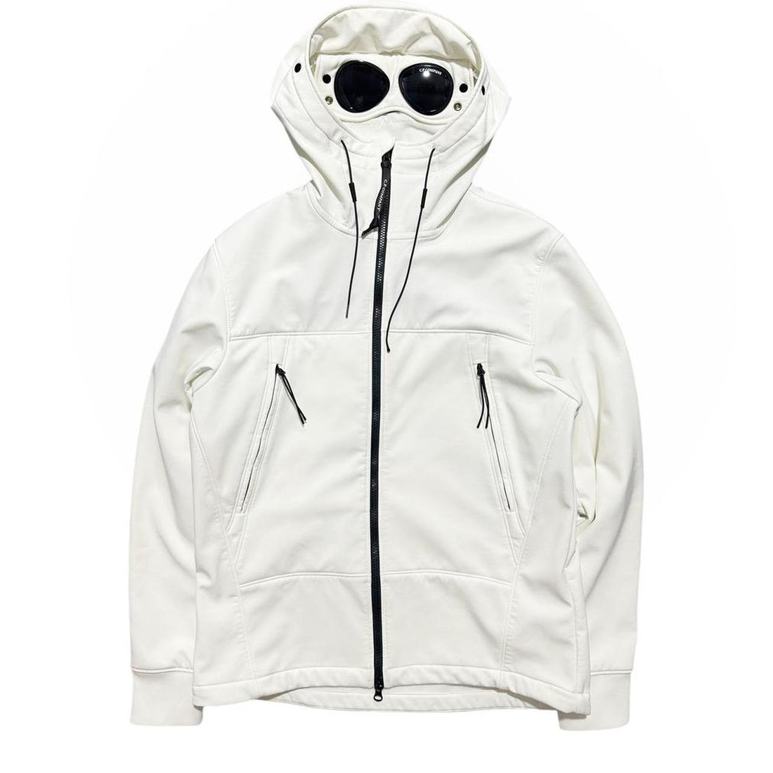 CP Company White Soft Shell Goggle Jacket