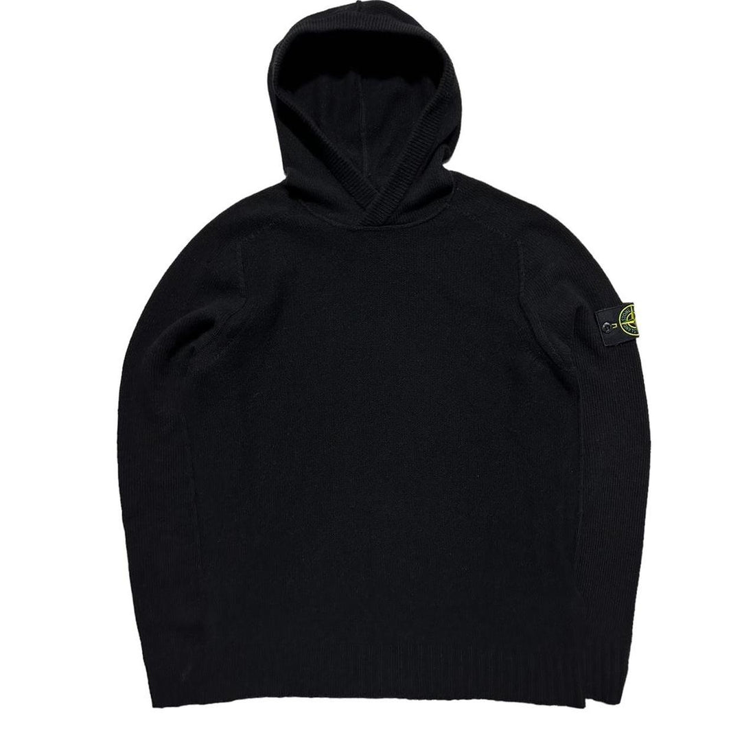 Stone Island Black Knit Pullover Hoodie