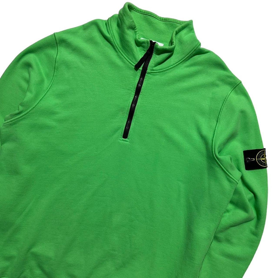 Stone Island Green Quarter Zip Pullover