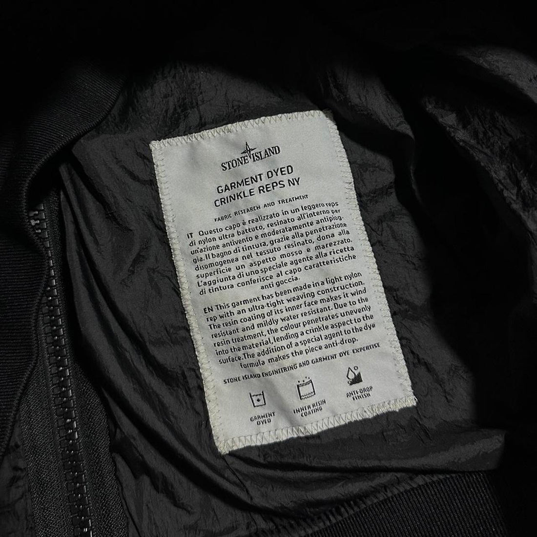 Stone Island Black Crinkle Reps Jacket