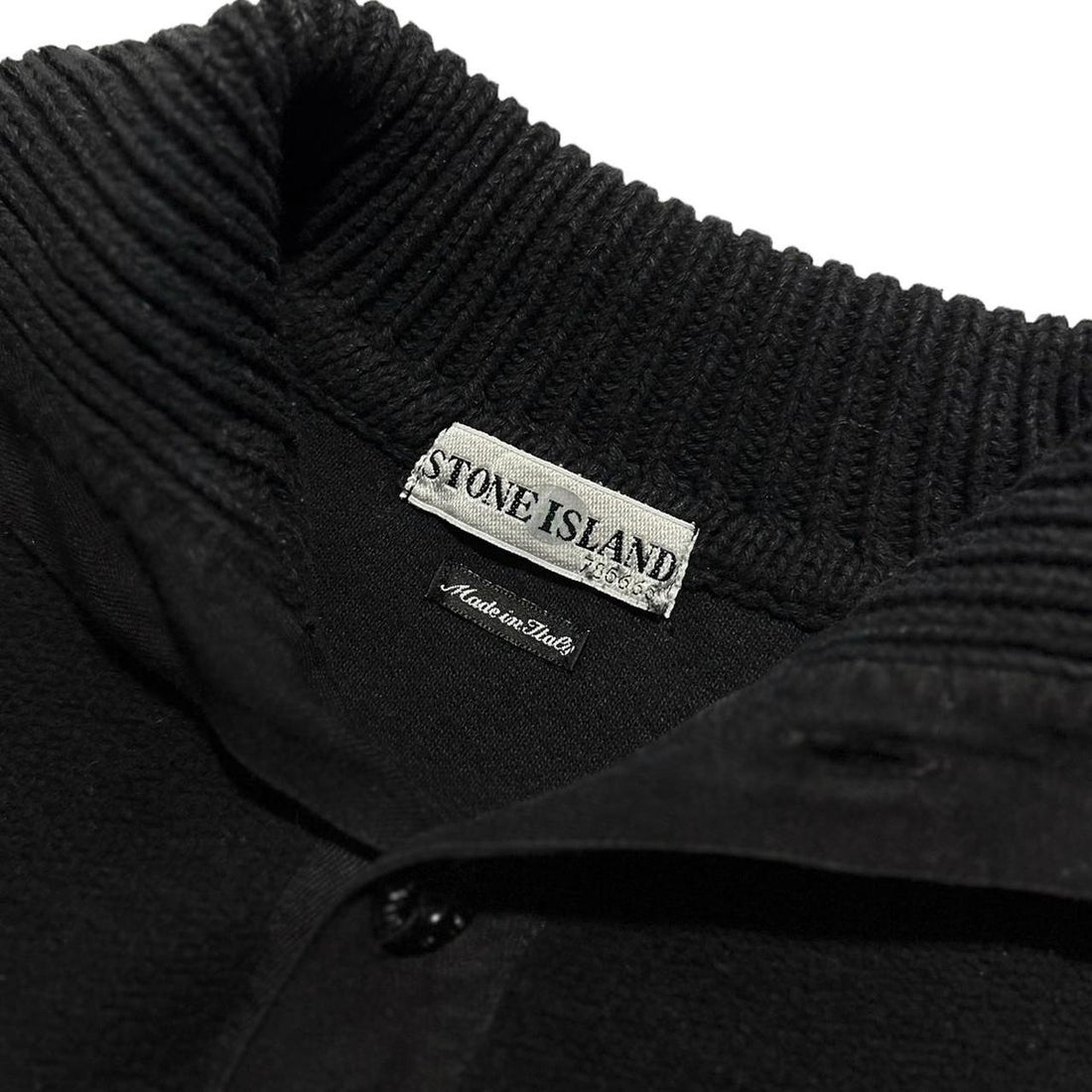 Stone Island Black Quarter Button Up Pullover