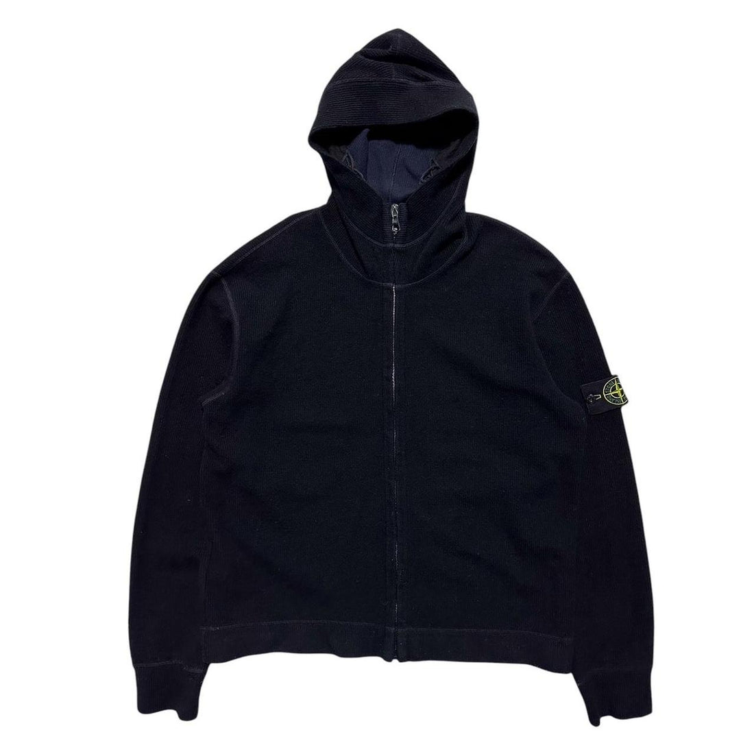Stone Island Ribbed Zip Up Hoodie