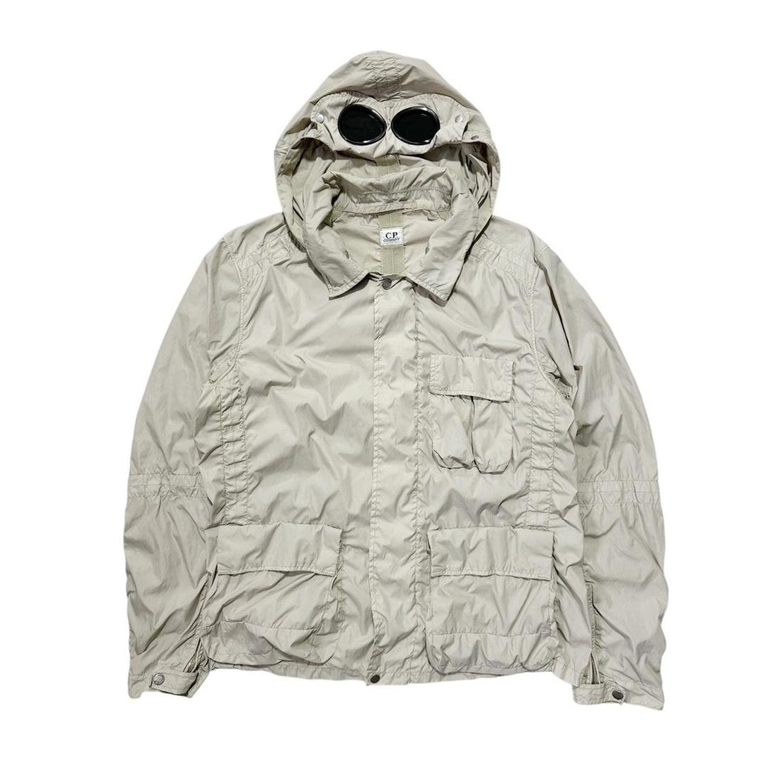 CP Company Cream Nylon Goggle Jacket