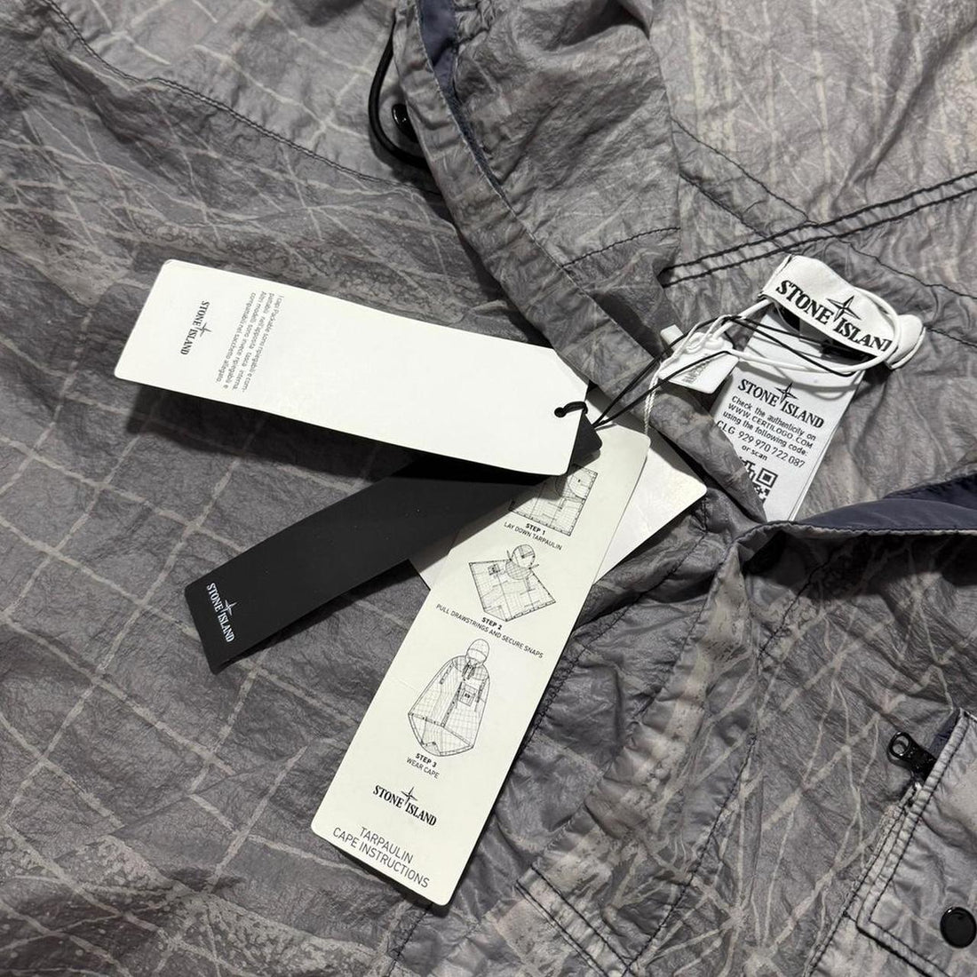 Stone Island Reflective Grid Poncho