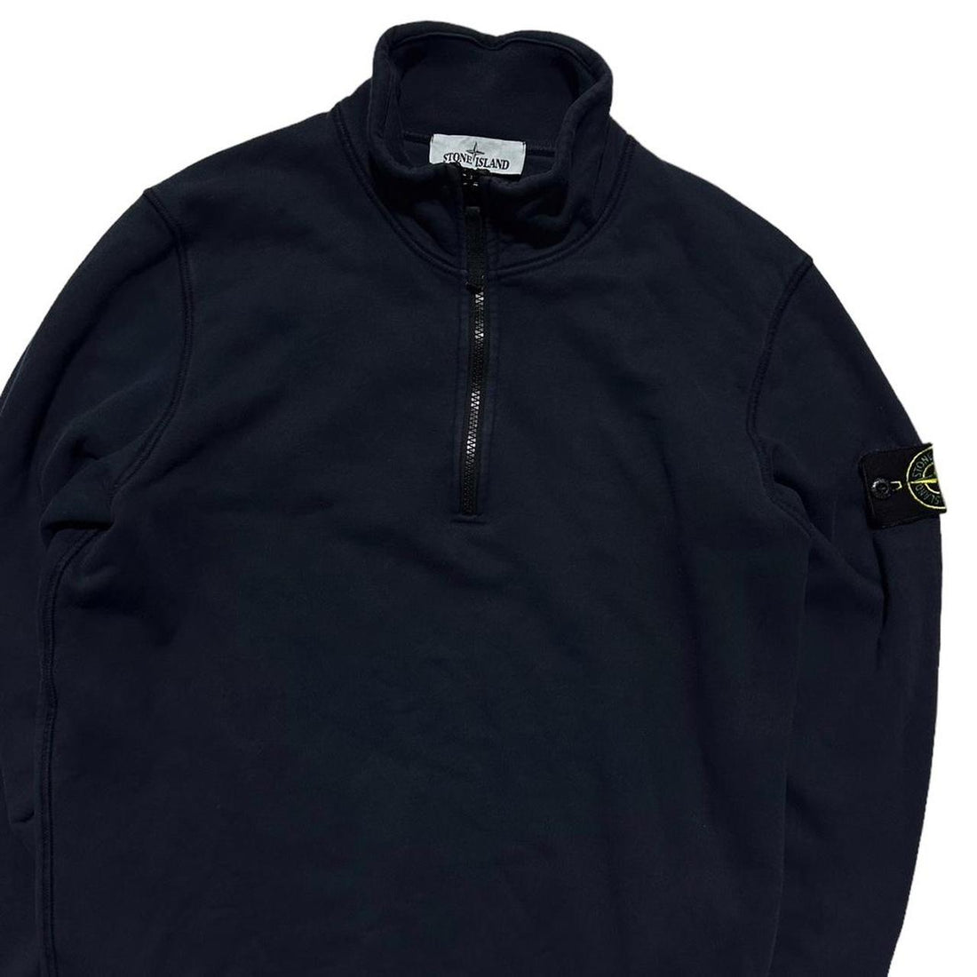 Stone Island Blue Quarter Zip Pullover