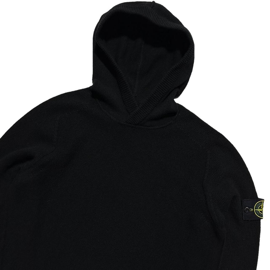 Stone Island Black Knit Pullover Hoodie
