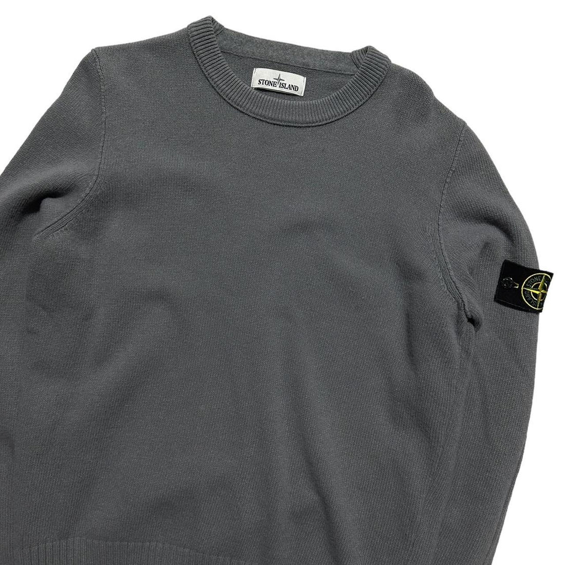 Stone Island Grey Knit Pullover Crewneck