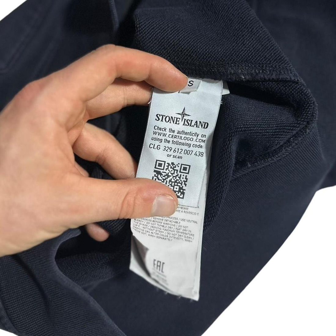 Stone Island Dark Blue Zip Up Hoodie