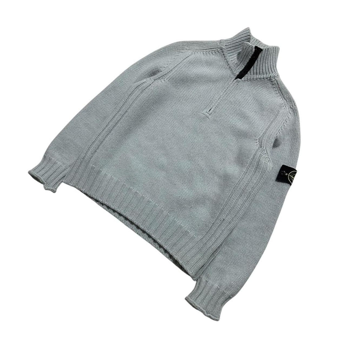 Stone Island Light Blue Quarter Zip Knit