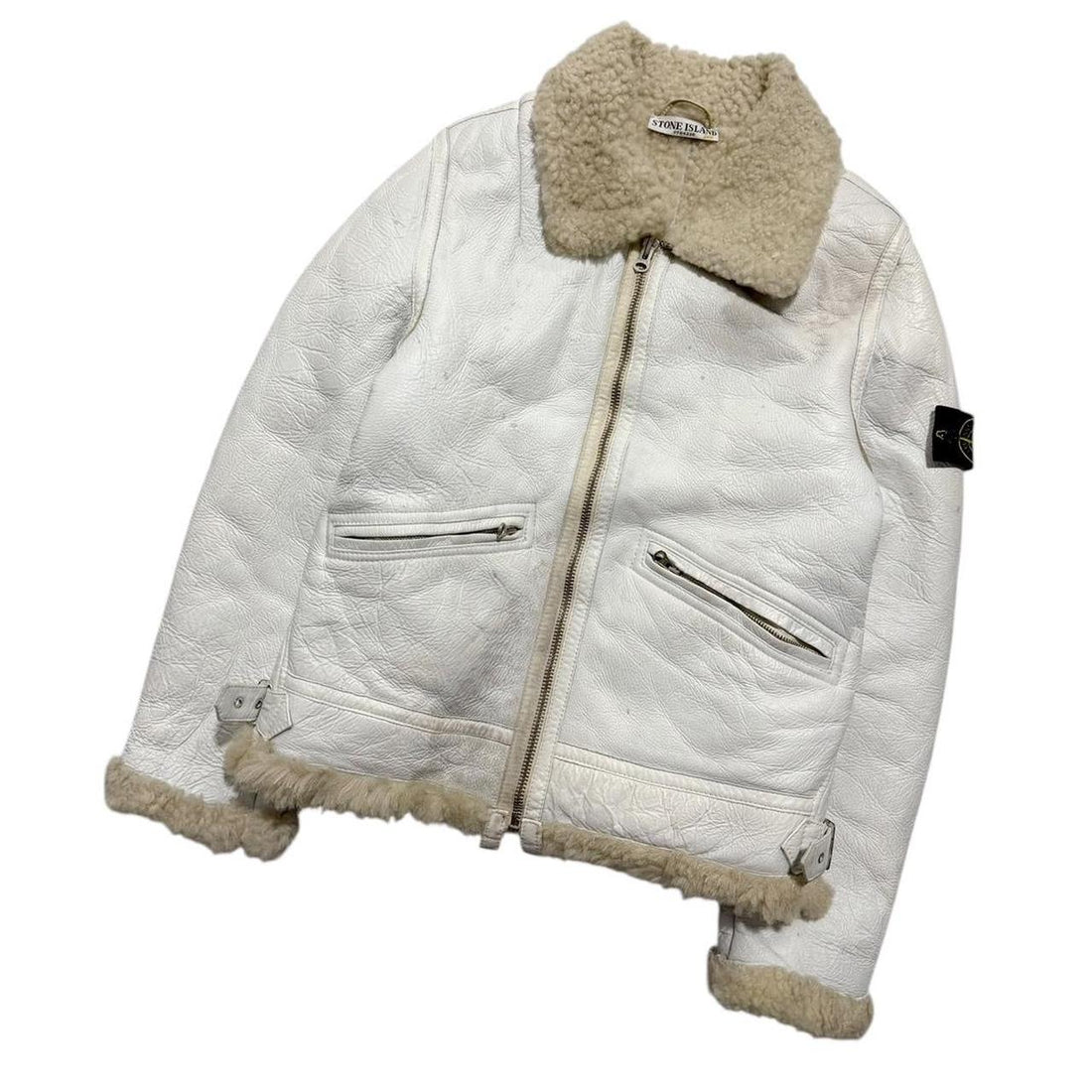 Stone Island Sherling Leather Jacket