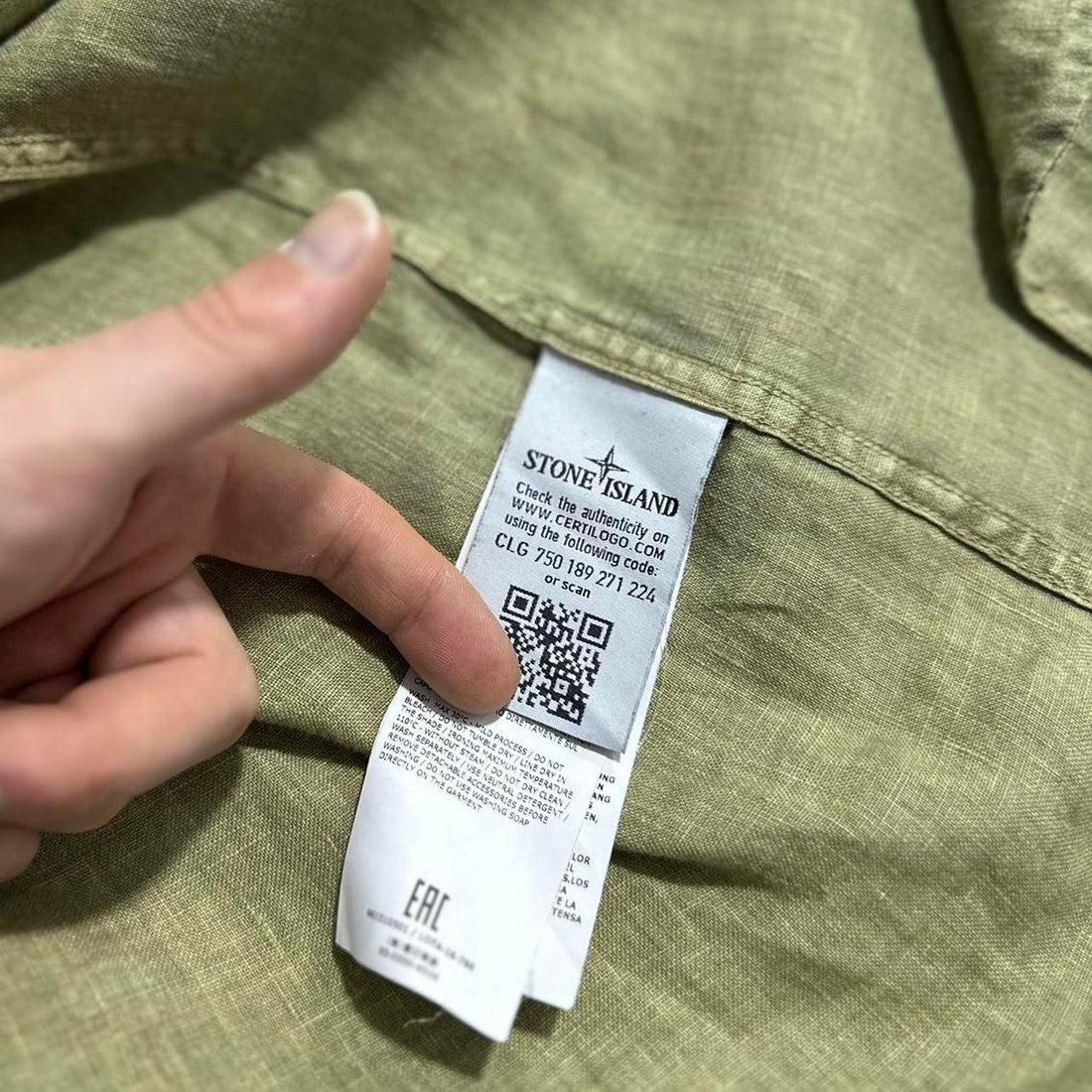 Stone Island Green Linen Shirt